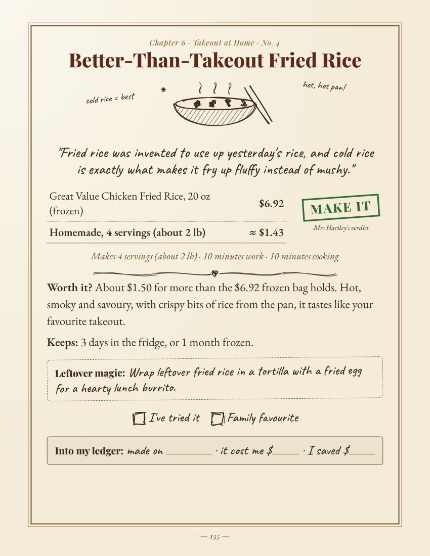 Recipe page: Better-Than-Takeout Fried Rice, story, prices and verdict